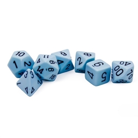 Opaque Pastel Blue and black Dice Set - Roleplaying dice - Chessex